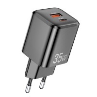  Lādētājs Awei PD66-EU GaN 35W USB-A/USB-C black 